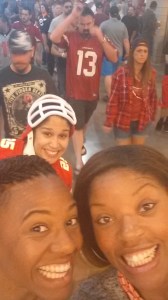 We got photobombed and I only just realised! Great atmosphere at my first NFL game :)