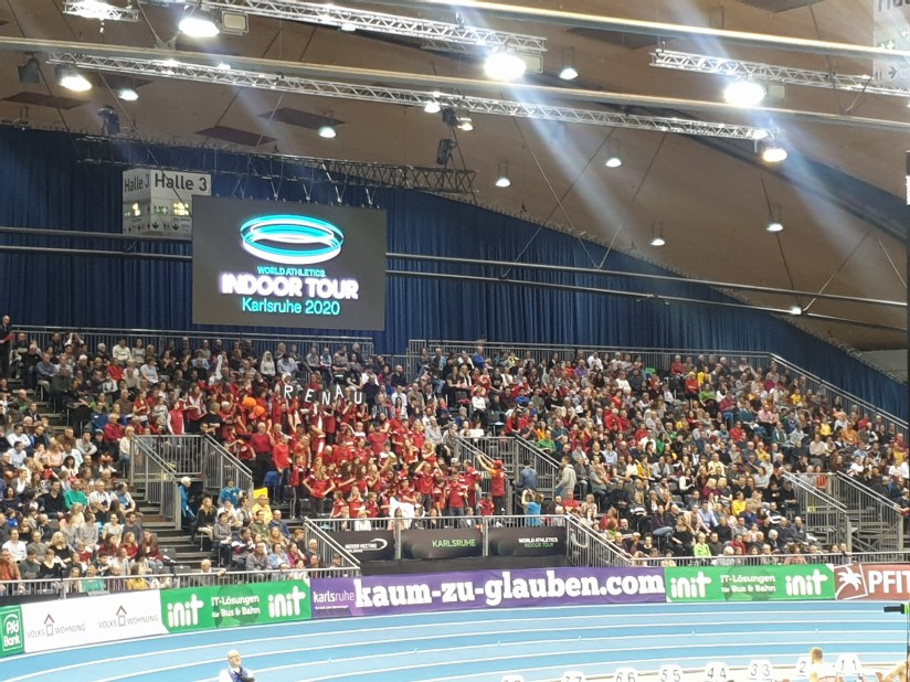 Crowd supporting Renaud Lavillenie Crowd support for Pole Vault King, Renaud Lavillenie